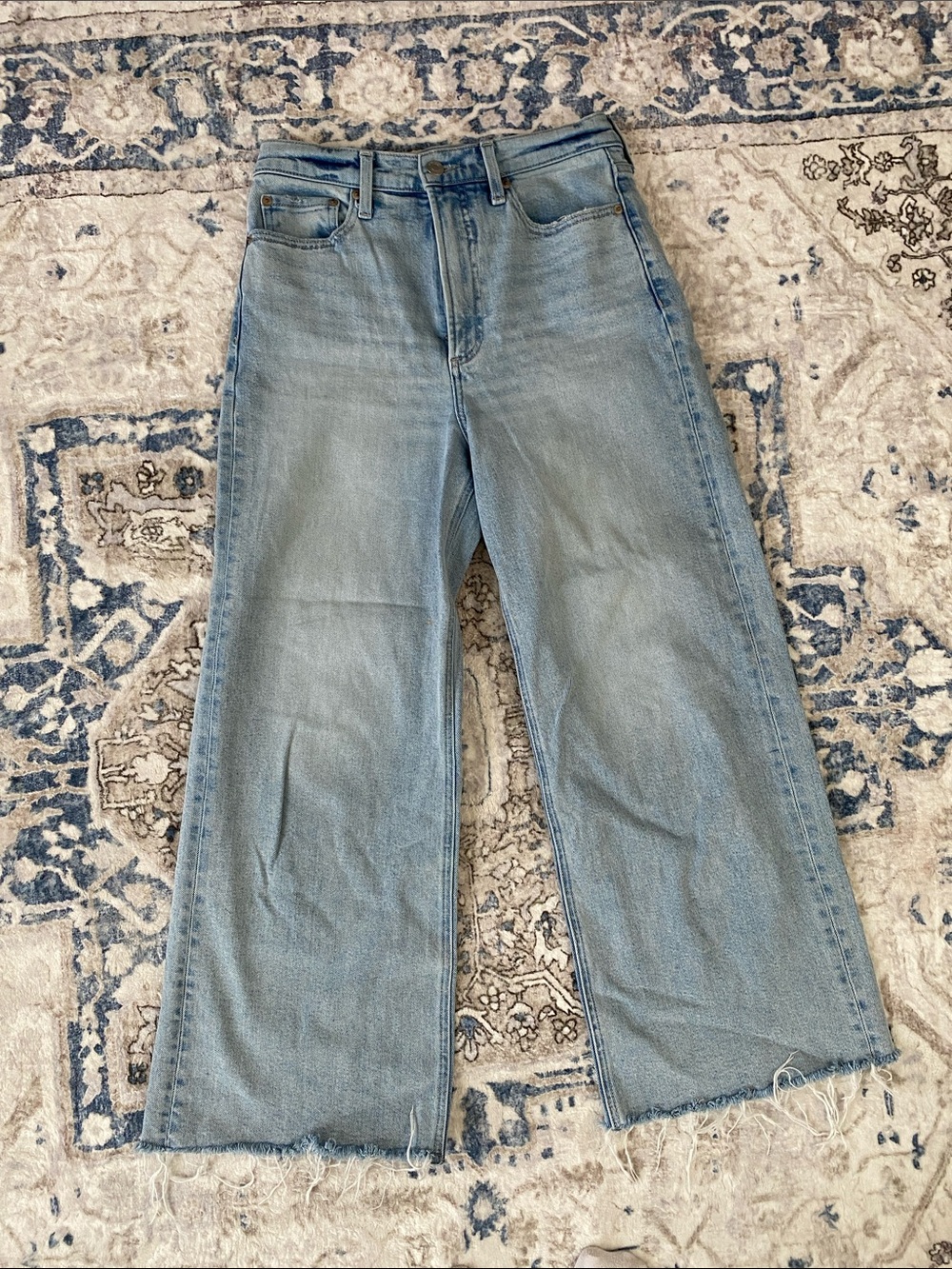 PISTOLA High-Rise Blase Cropped Wide Leg Raw Hem Jeans